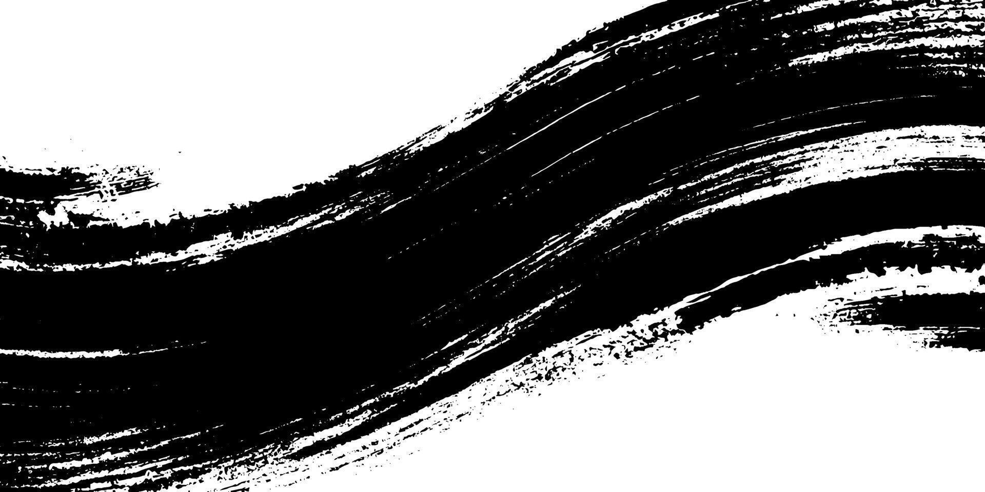 Dynamic Black Brush Stroke on White Background vector