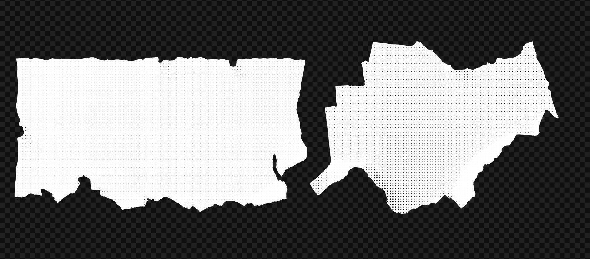 Torn paper scrapbook with ripped page and edge in notebook style. sheet with crack and shadow at the transparent background. vector