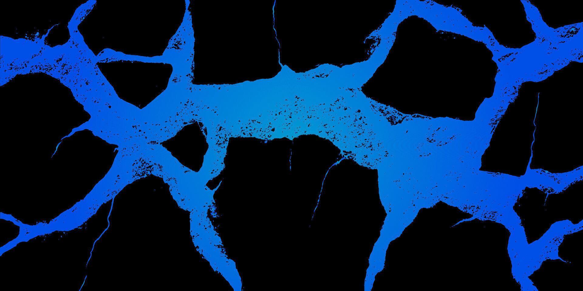 Crystalline patterns of water creating mesmerizing blue veins across a stark black backdrop vector