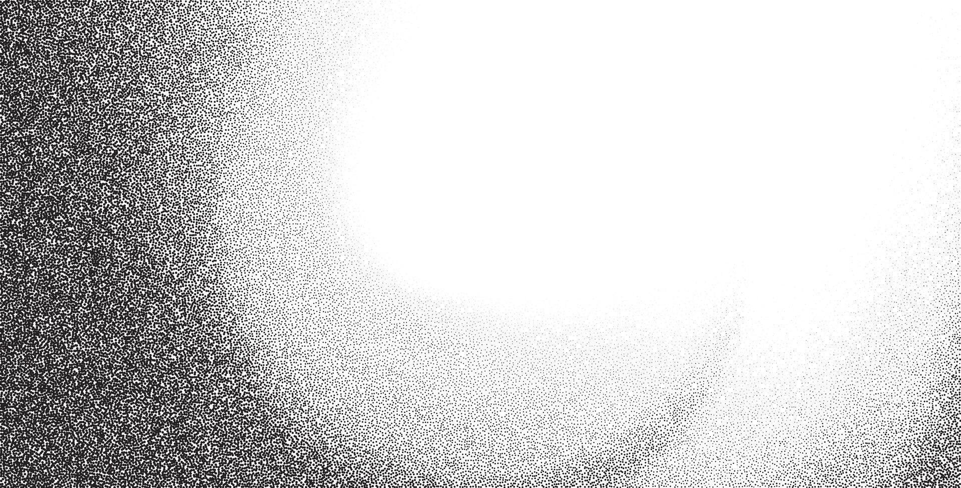 Abstract noise and grain pattern with spray, glitter, and stipple effects. Black and white geometric design with halftone and gradient fade. Vintage grunge texture. vector