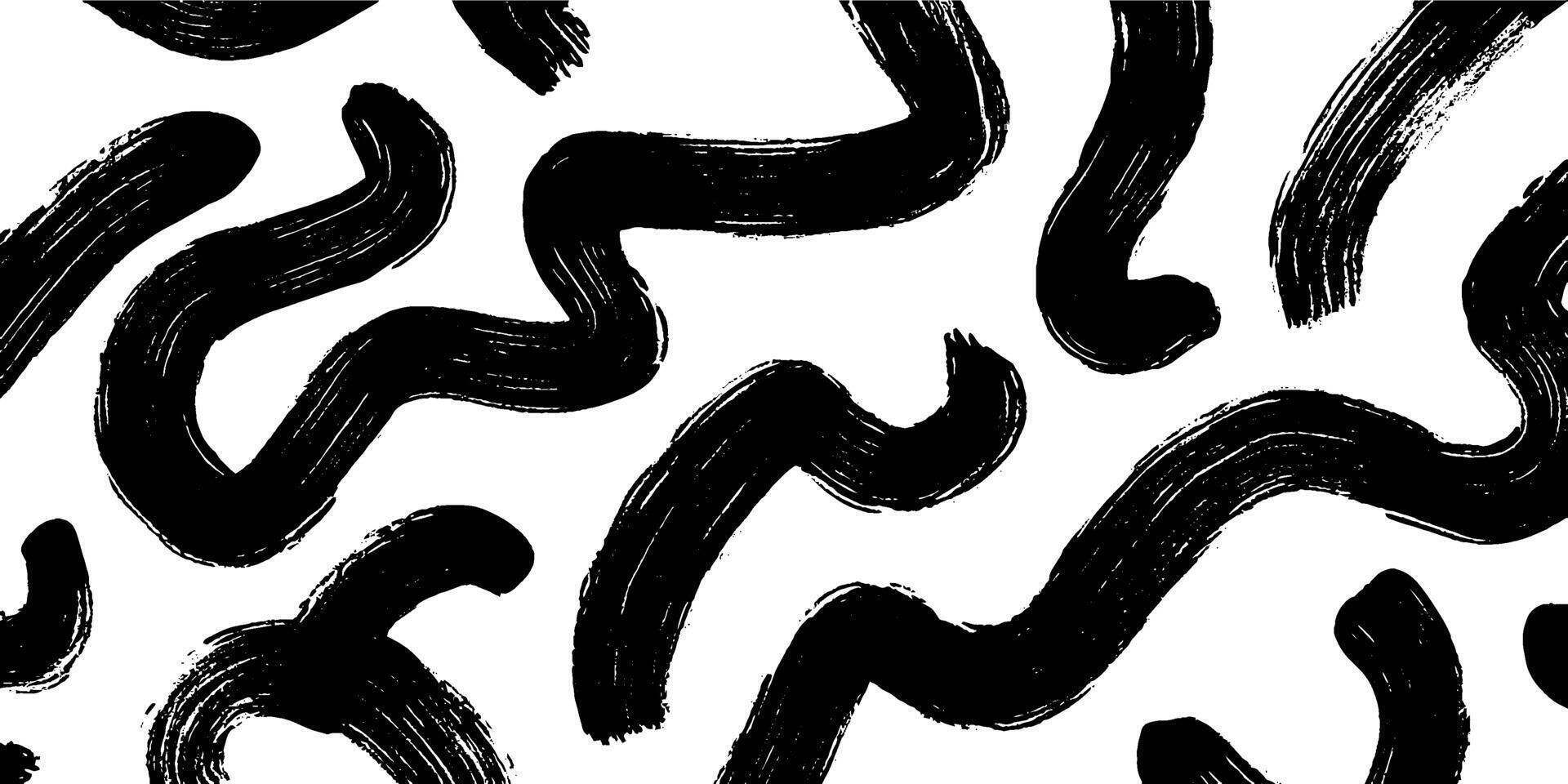 Dynamic Black Brush Stroke Pattern vector