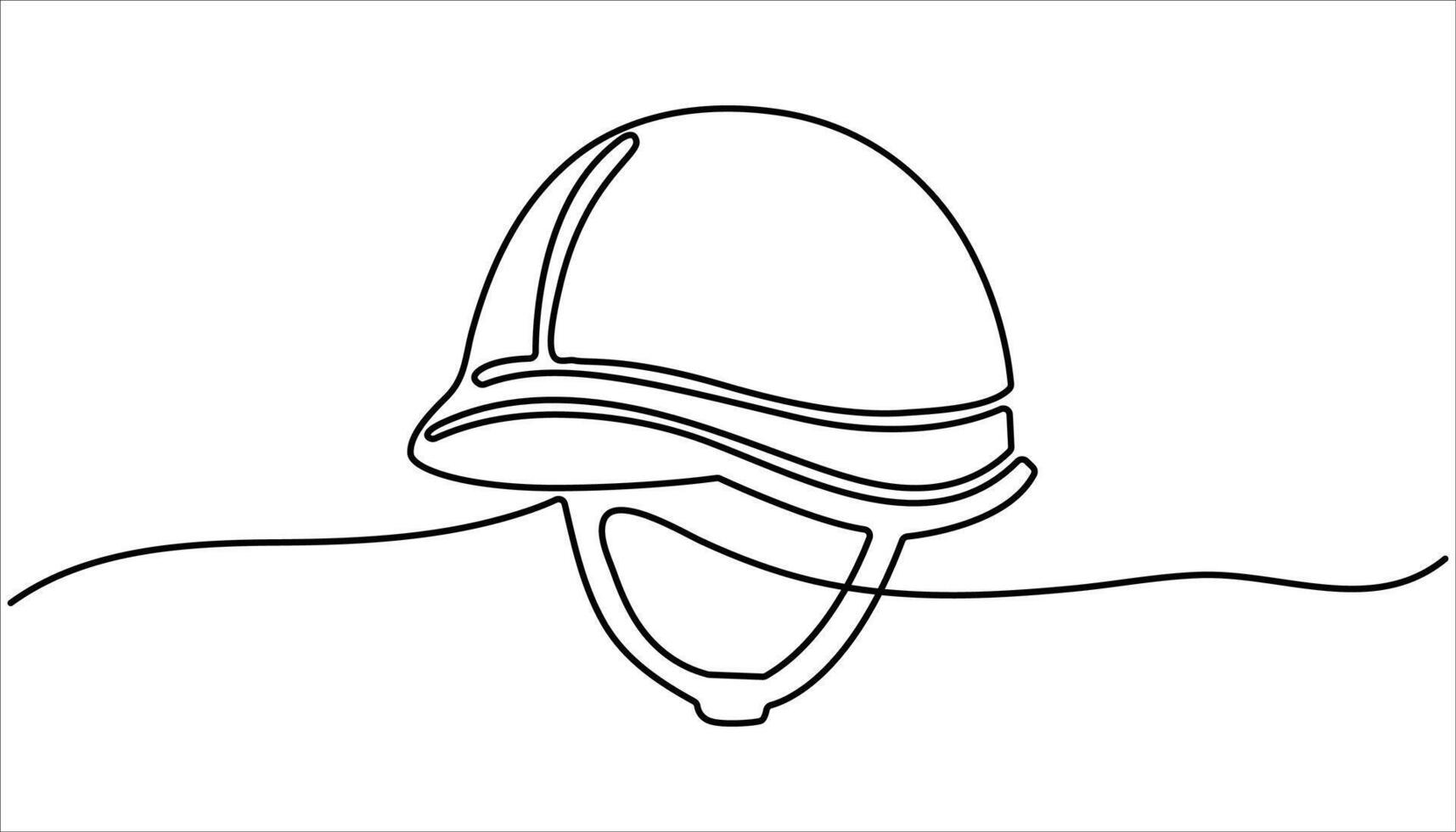 Construction worker wearing a safety helmet continuous one line drawing. Continuous one line drawing of labor minimalist concept for labor days. vector