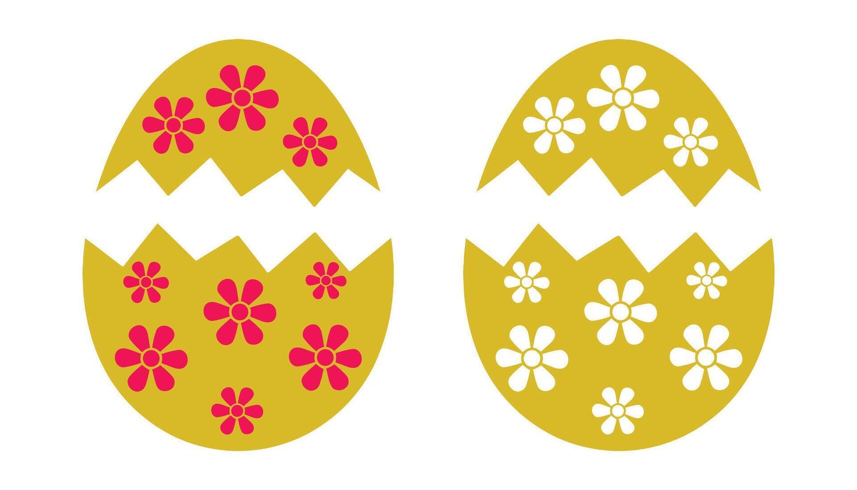 Easter Egg with Flower Design. Colorful Egg Illustration vector