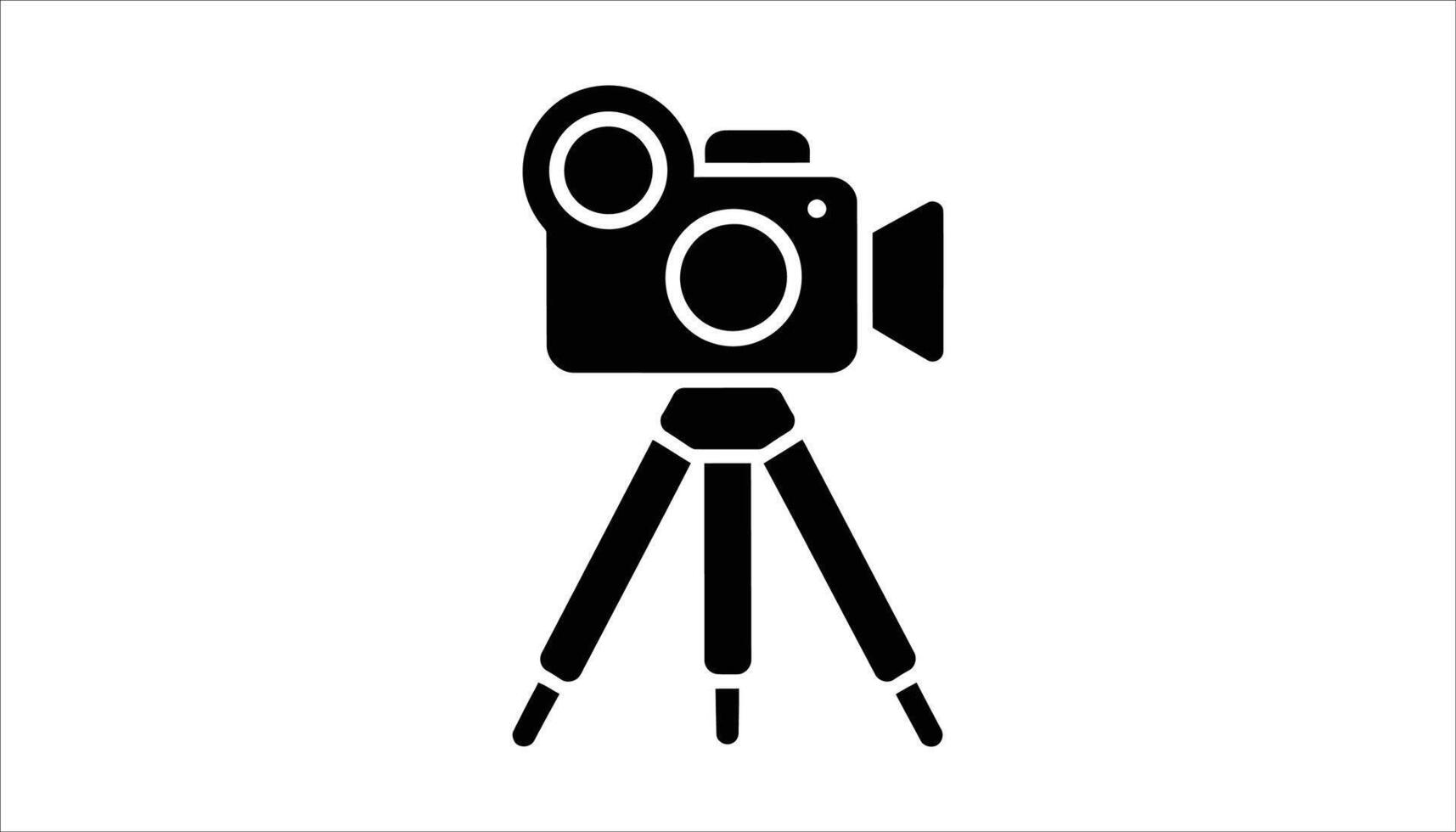 Camera Icon with Tripod for Photography and Filmmaking vector