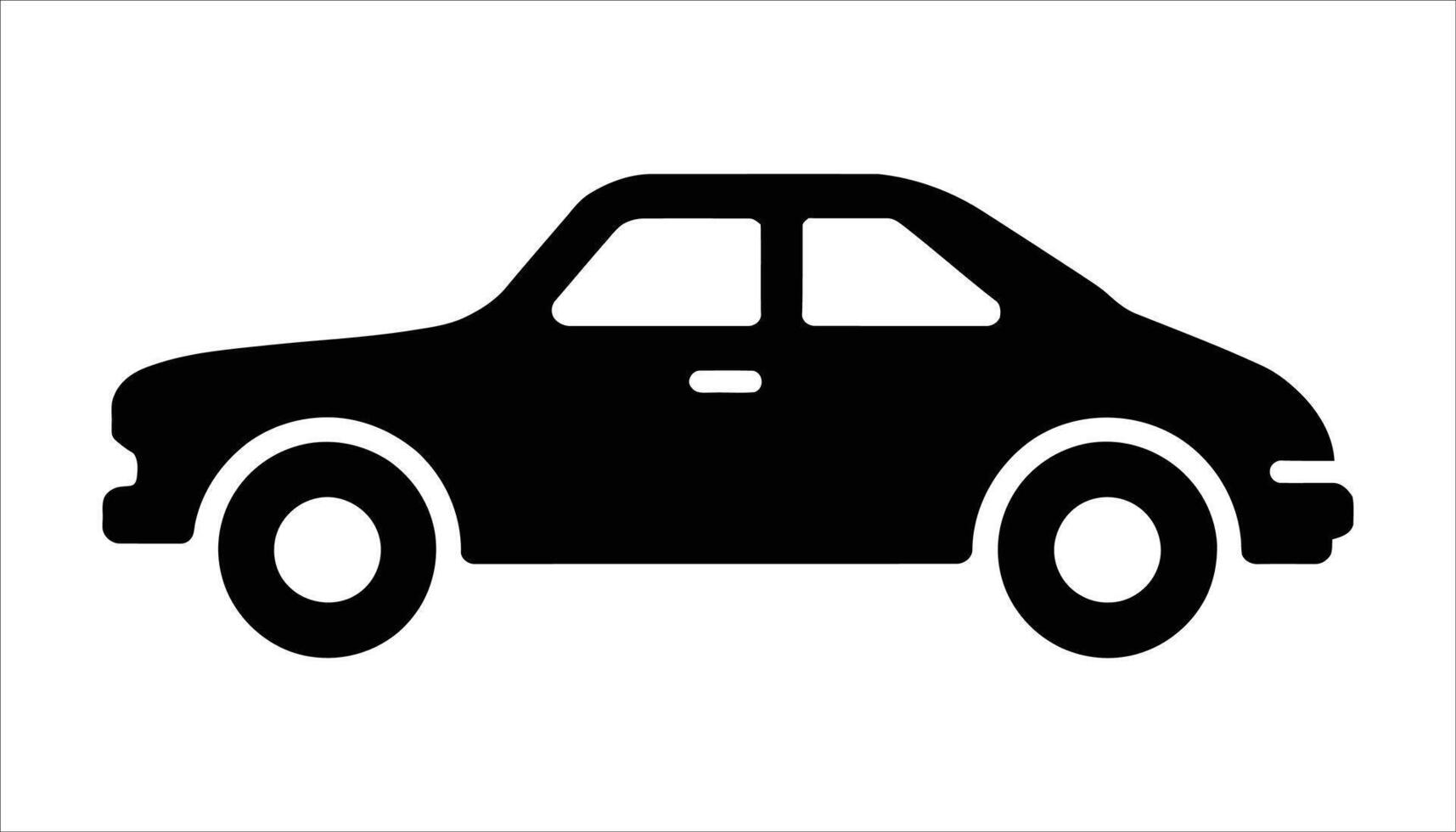 Car Icon Black and White Silhouette vector
