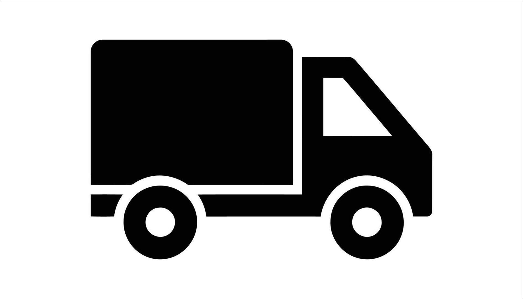 Black Delivery Truck Icon. vector