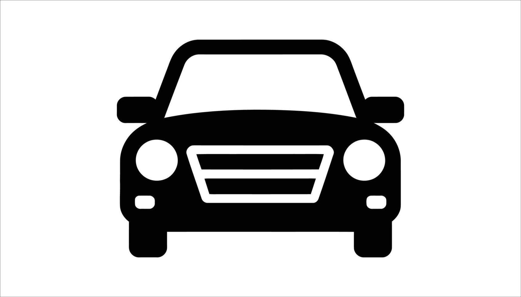 Black car icon front view. vector