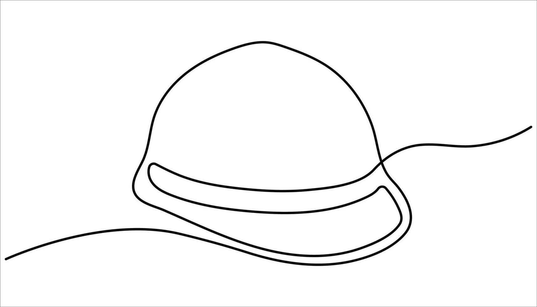 Construction worker wearing a safety helmet continuous one line drawing. vector