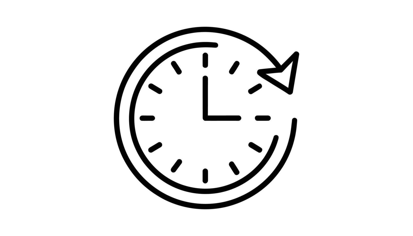 Clock with Refresh Icon for Time Management Design vector
