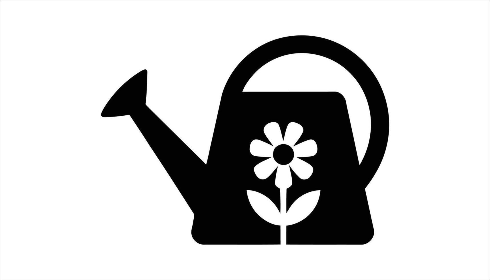 Watering Can with Flower Icon for Gardening and Nature vector