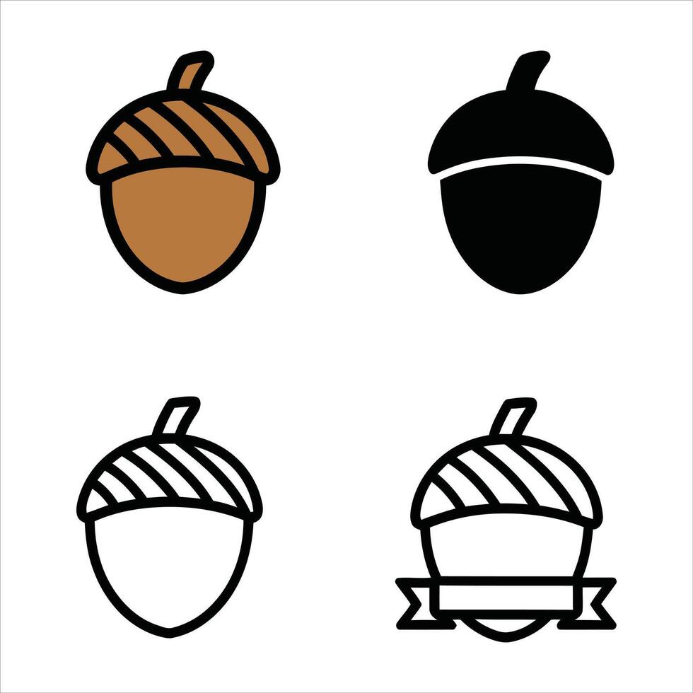 Acorn Icons and Illustrations for Creative Projects vector