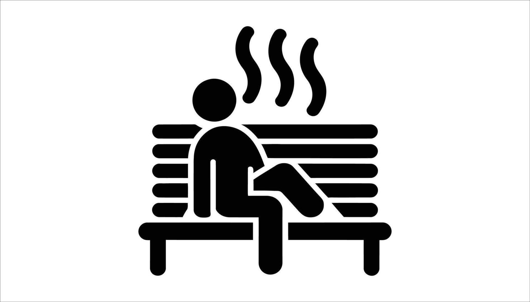 Person Sitting on Bench with Heat Waves. vector