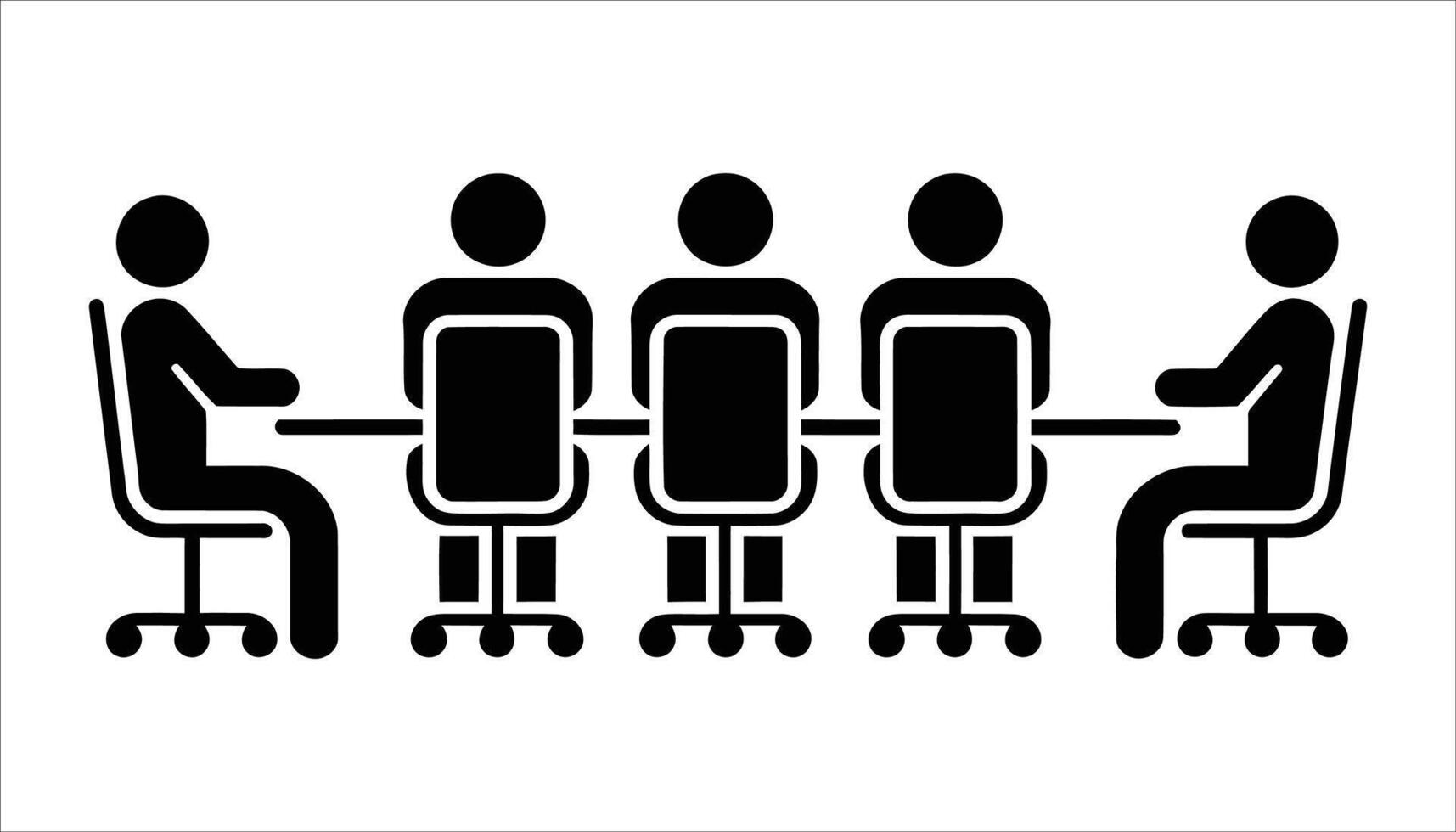 Business Meeting Icon with Chairs and Table vector