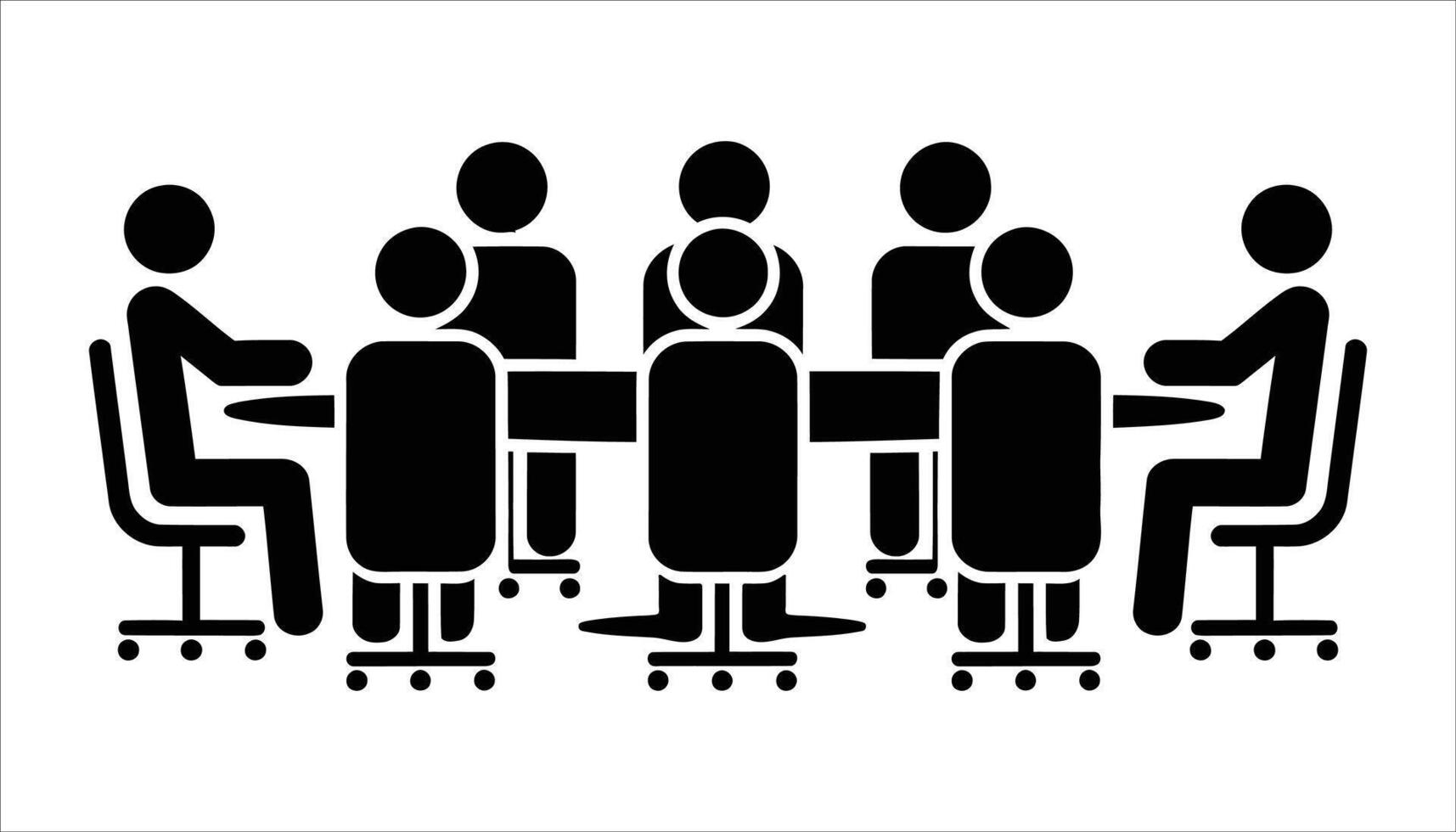 Office Conference with People Sitting vector