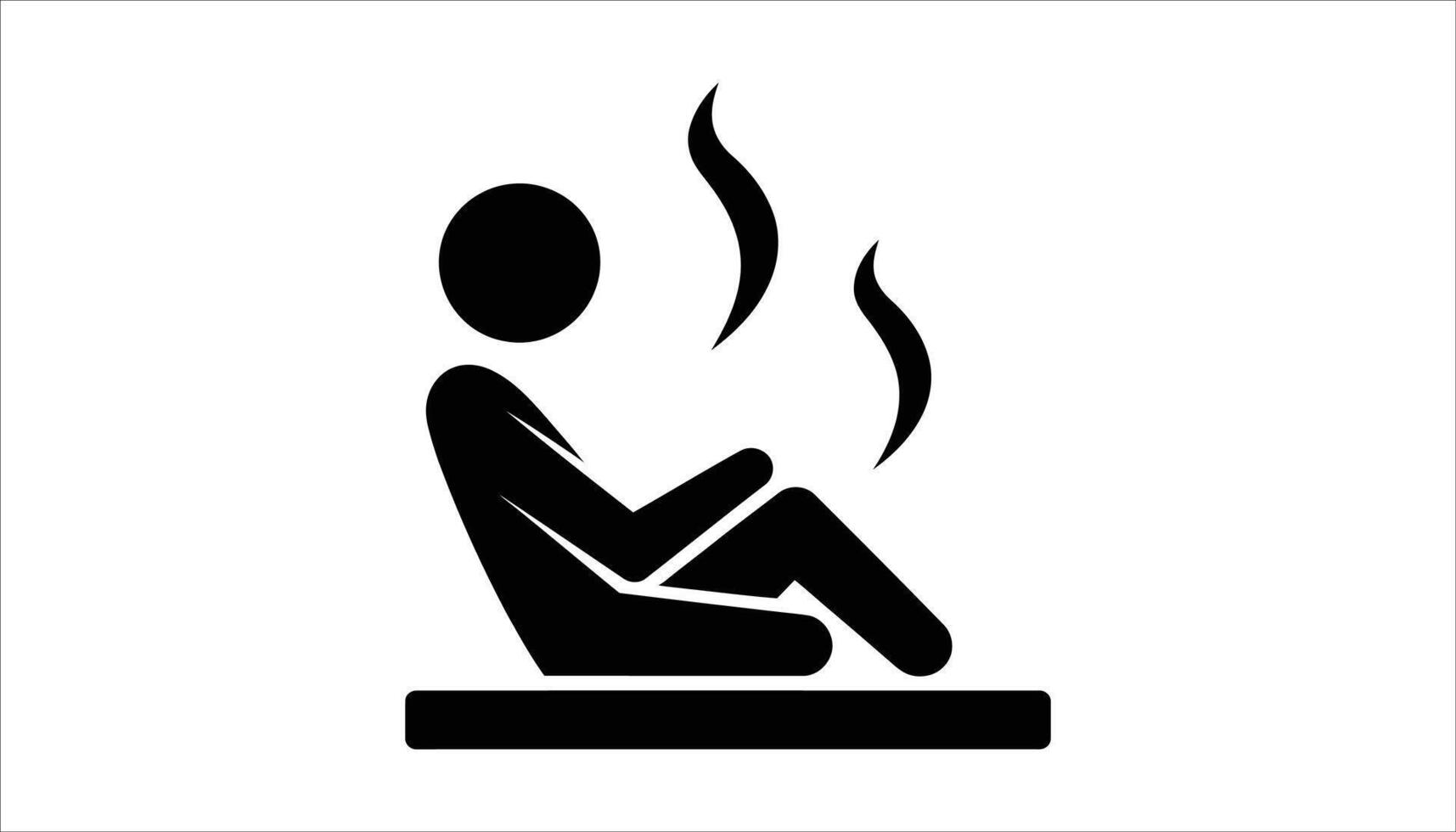 Exhaustion Icon with Steam - Relaxation, Heat, and Wellness vector
