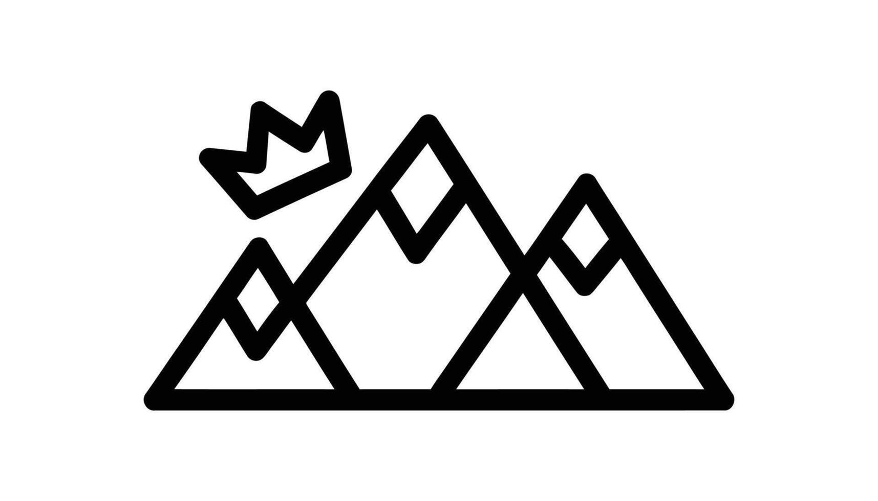 Mountain and Crown Icon for Achievement and Victory Design vector