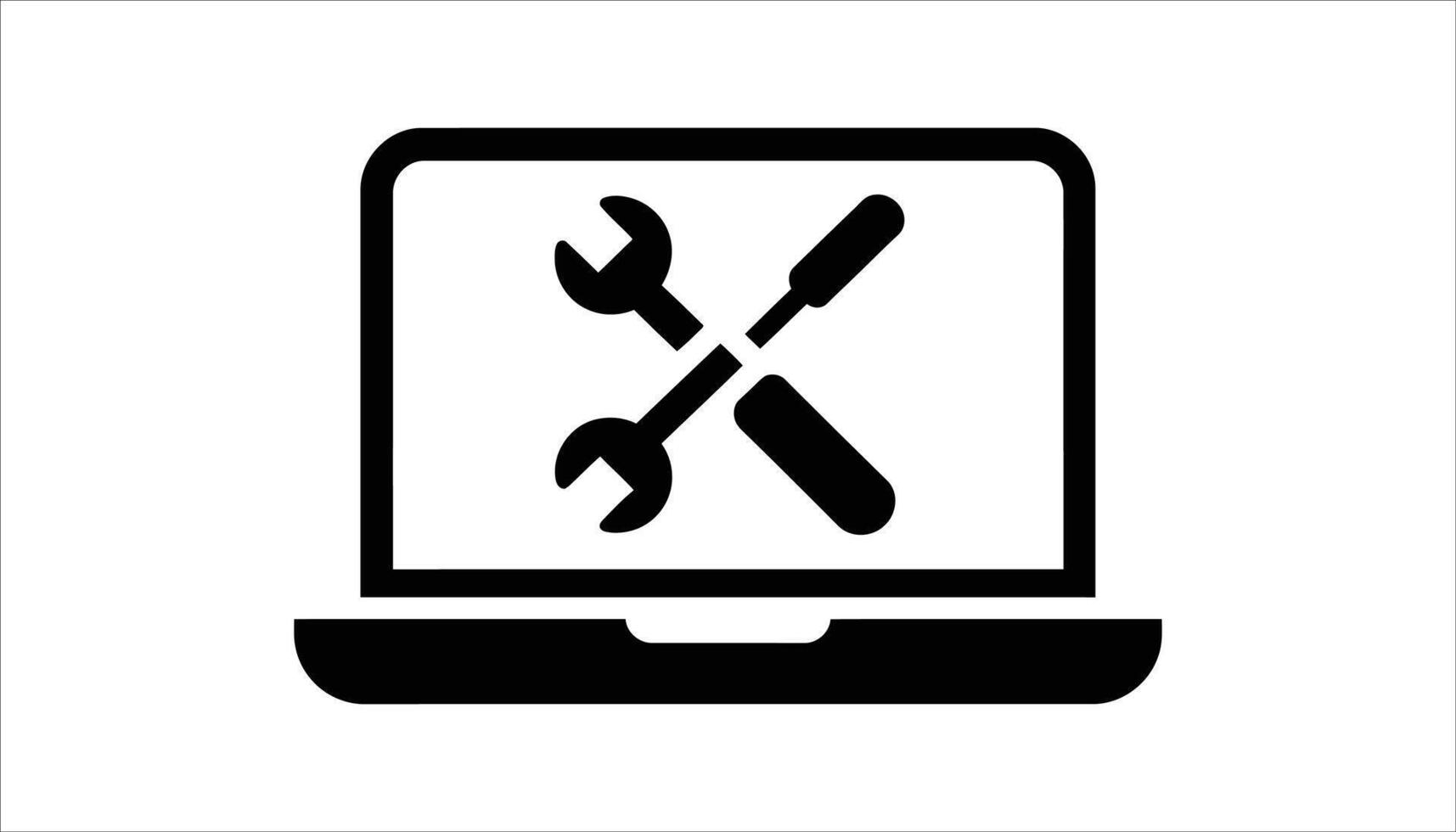 Laptop Repair Tools Icon. Computer Fix Service Symbol vector