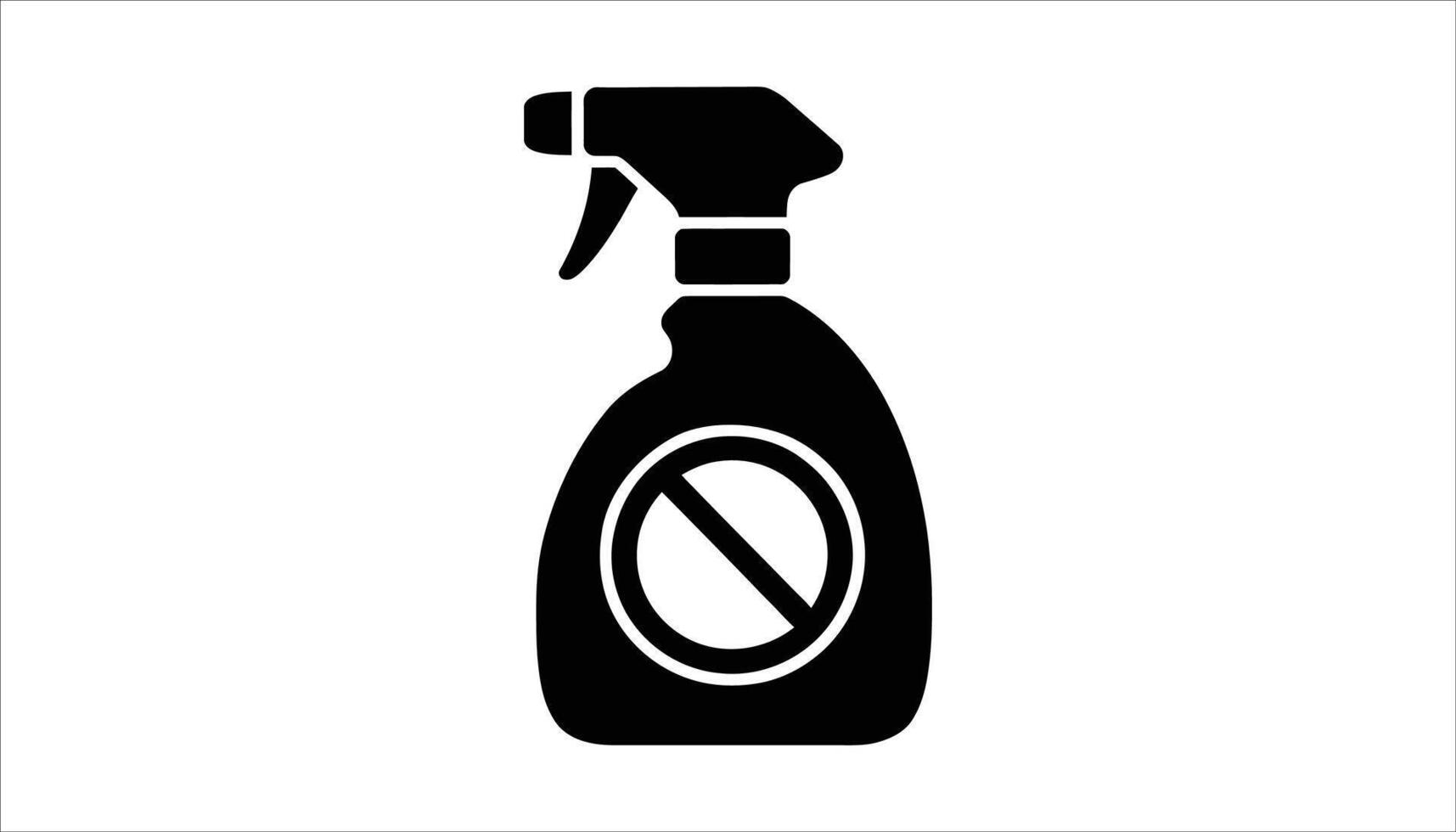 Spray Bottle with No Chemical Symbol Icon for Cleaning vector