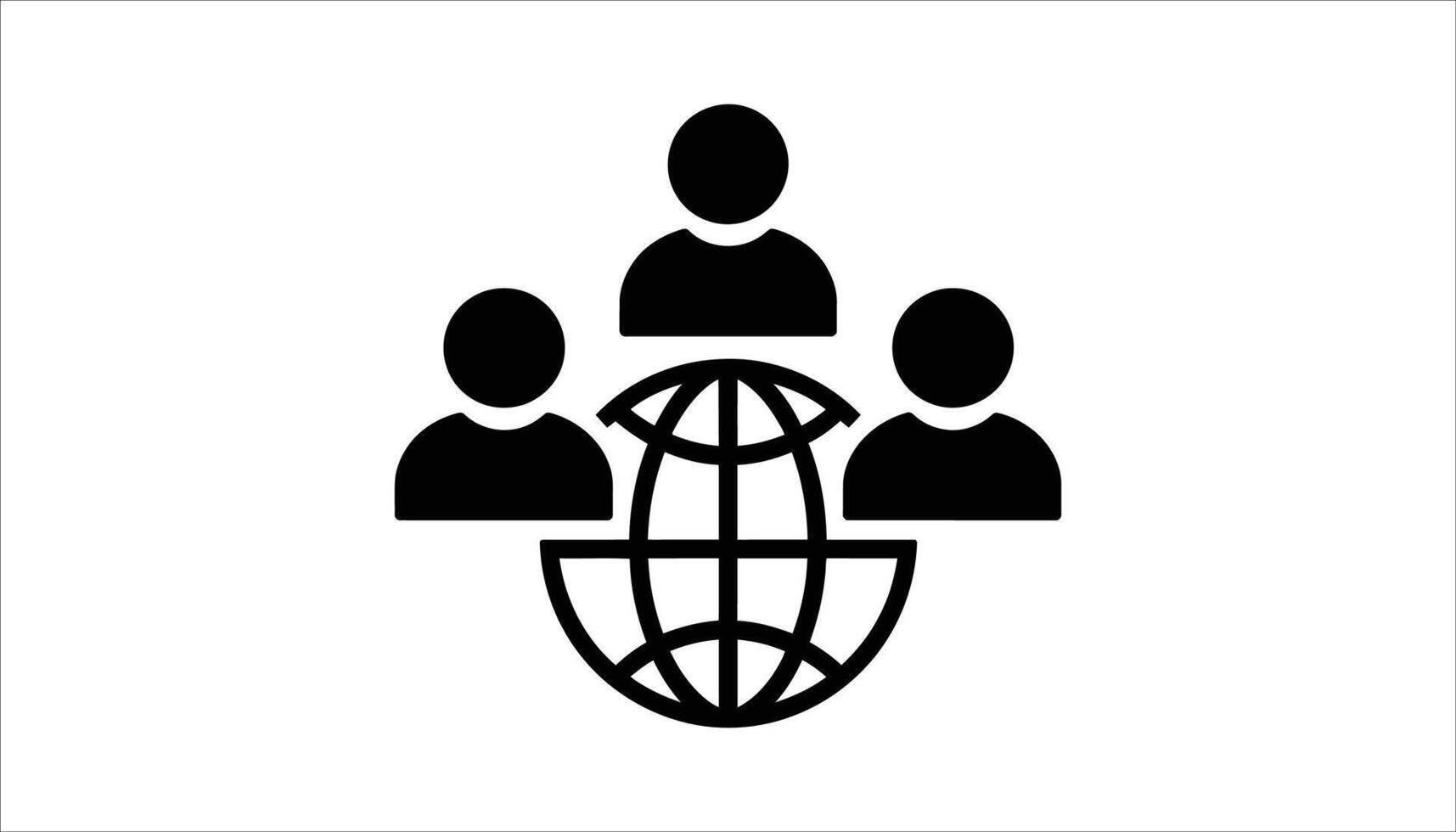 Global Connection Concept with People and World Globe Icon vector