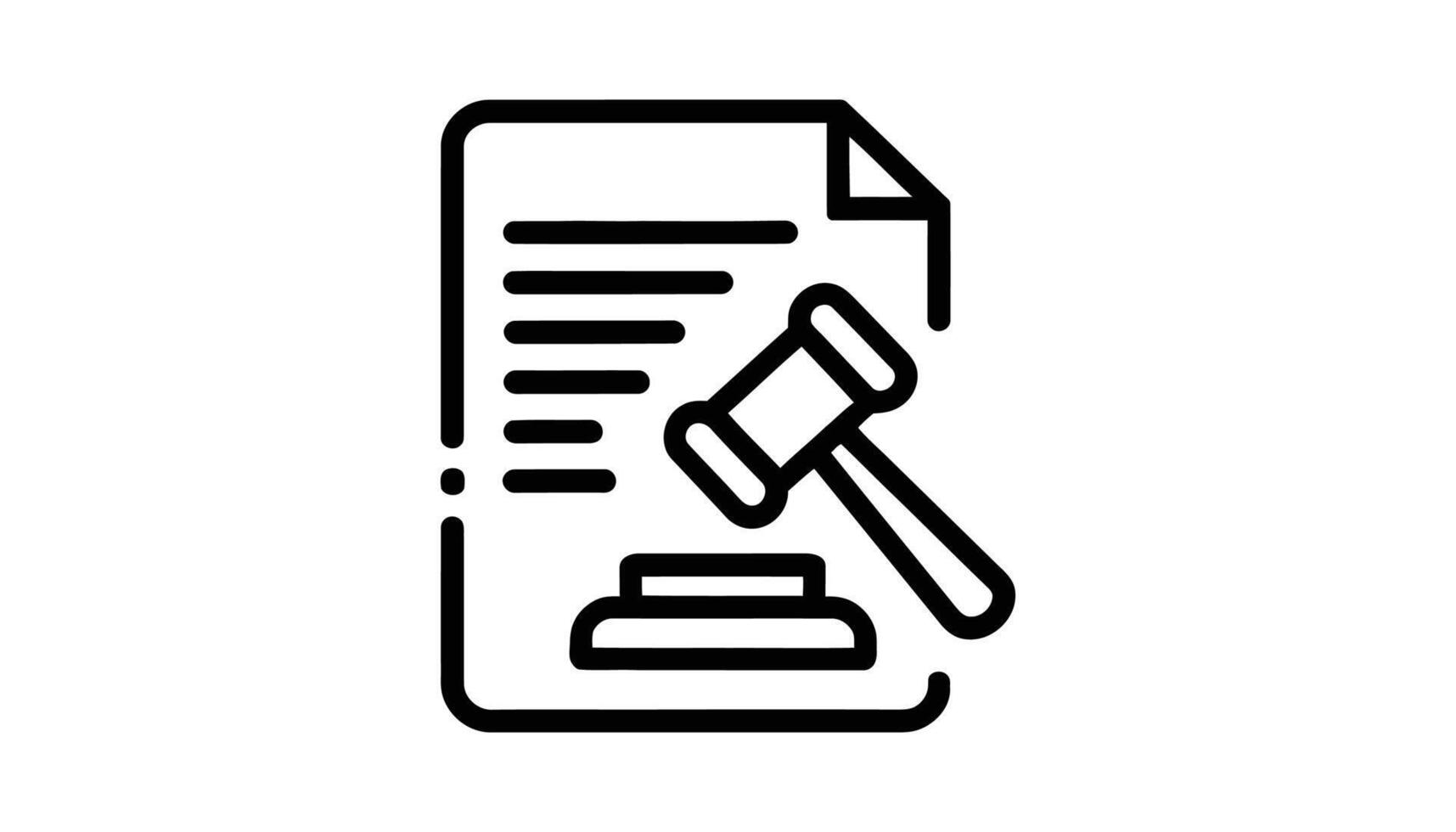 Legal Document and Gavel Icon. vector
