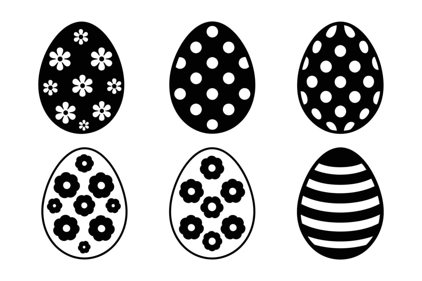 Easter Egg Icon with Floral and Polka Dot Designs vector