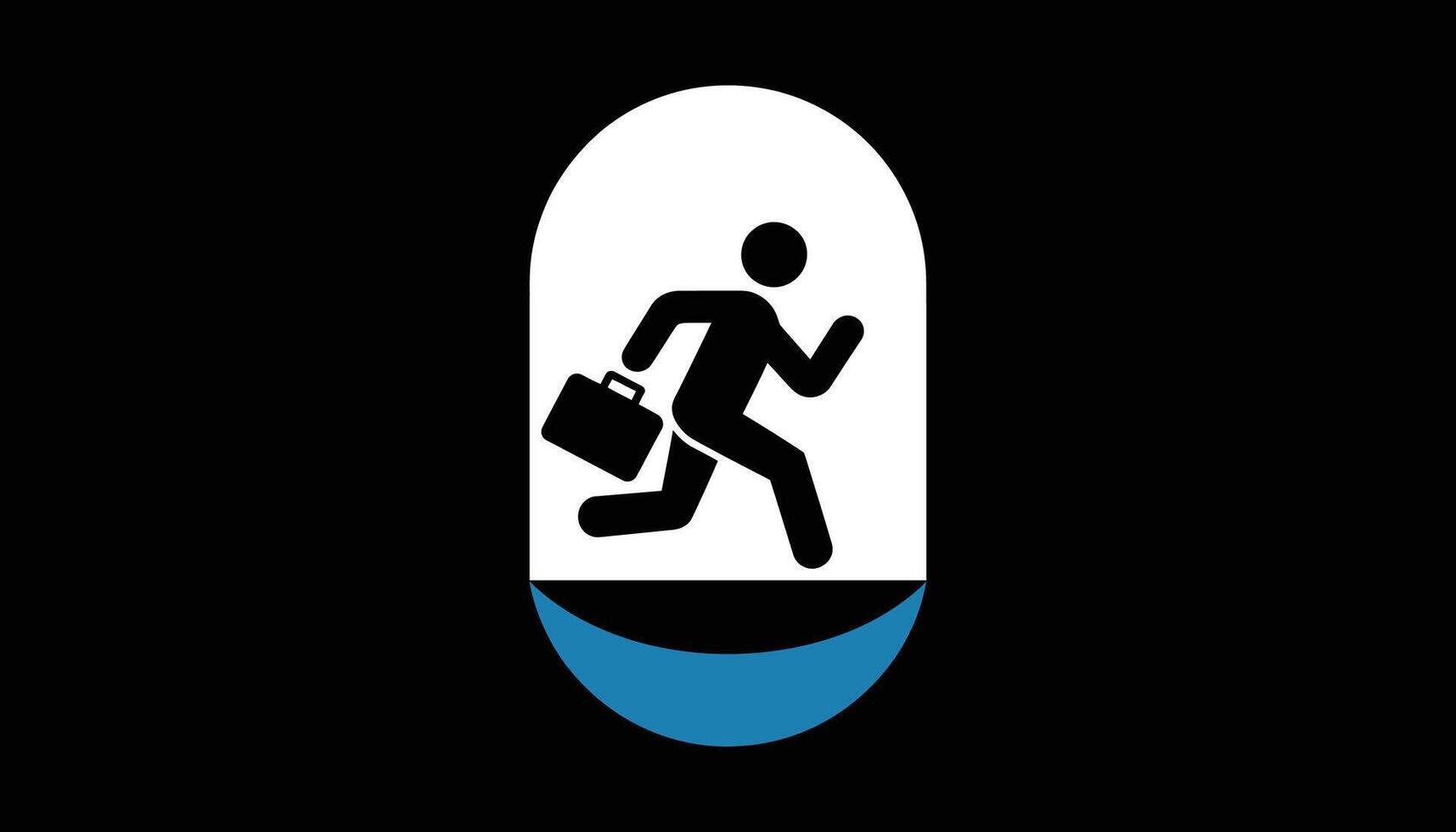 Businessman Sprinting Icon with Briefcase vector