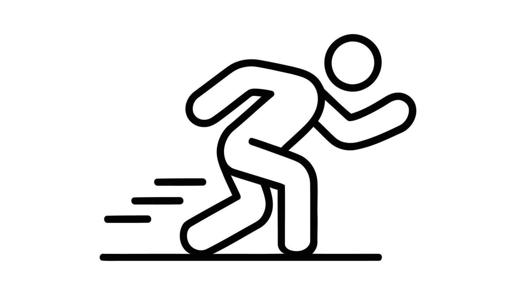 Running Athlete Icon Illustration. vector