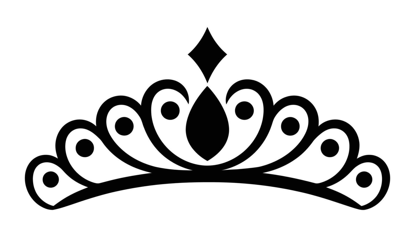 Elegant Tiara Design with Jewel. vector