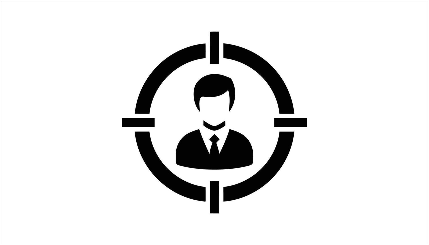 Target Audience Icon with Businessman in Focus vector