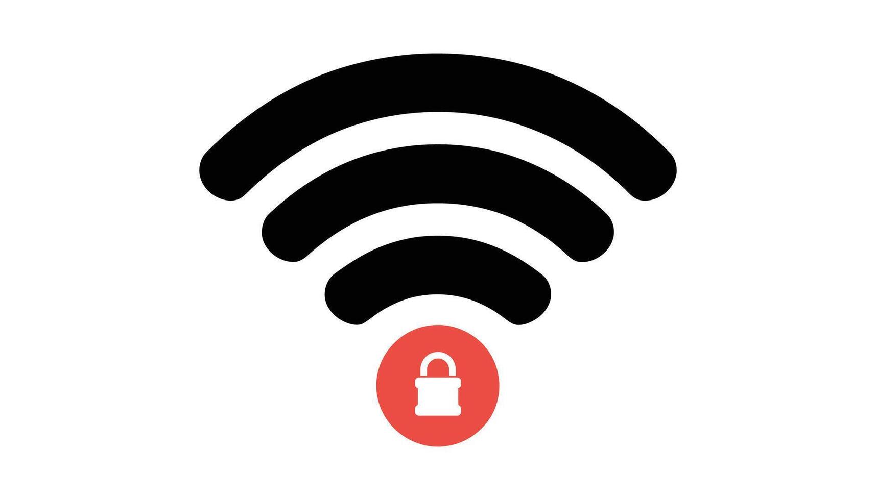 WiFi Icon with Lock Symbol. vector