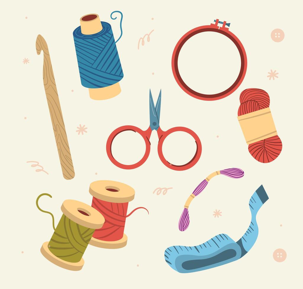 Handmade Art Supply Kit for DIY Projects and Creative Crafting vector