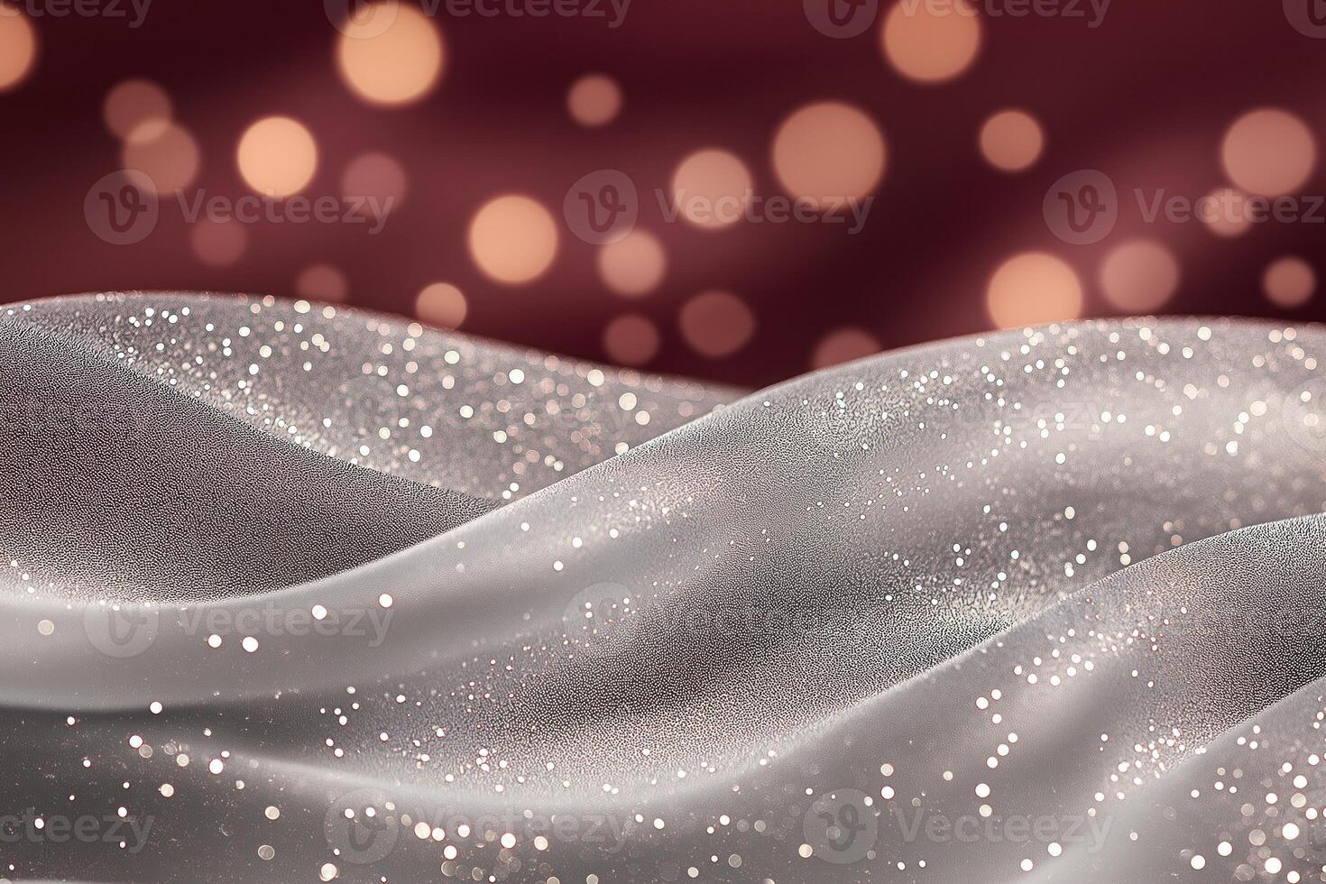 Silver delicate veil with sparkling glitter creates luxurious and elegant background photo