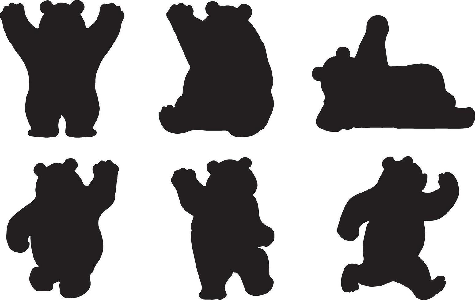 Collection of Panda silhouettes vector