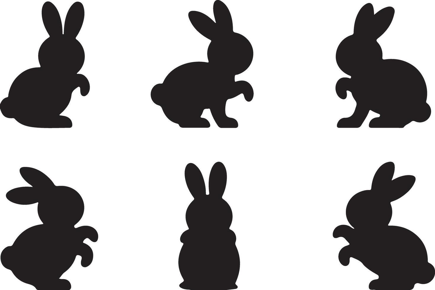 Easter Bunny silhouettes vector