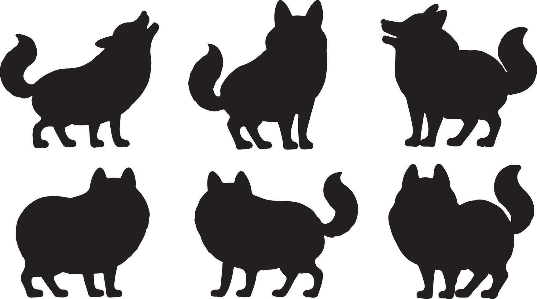 Black Wolf silhouettes vector