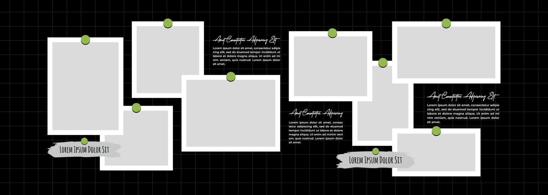 Board Picture collage frames set collection vector