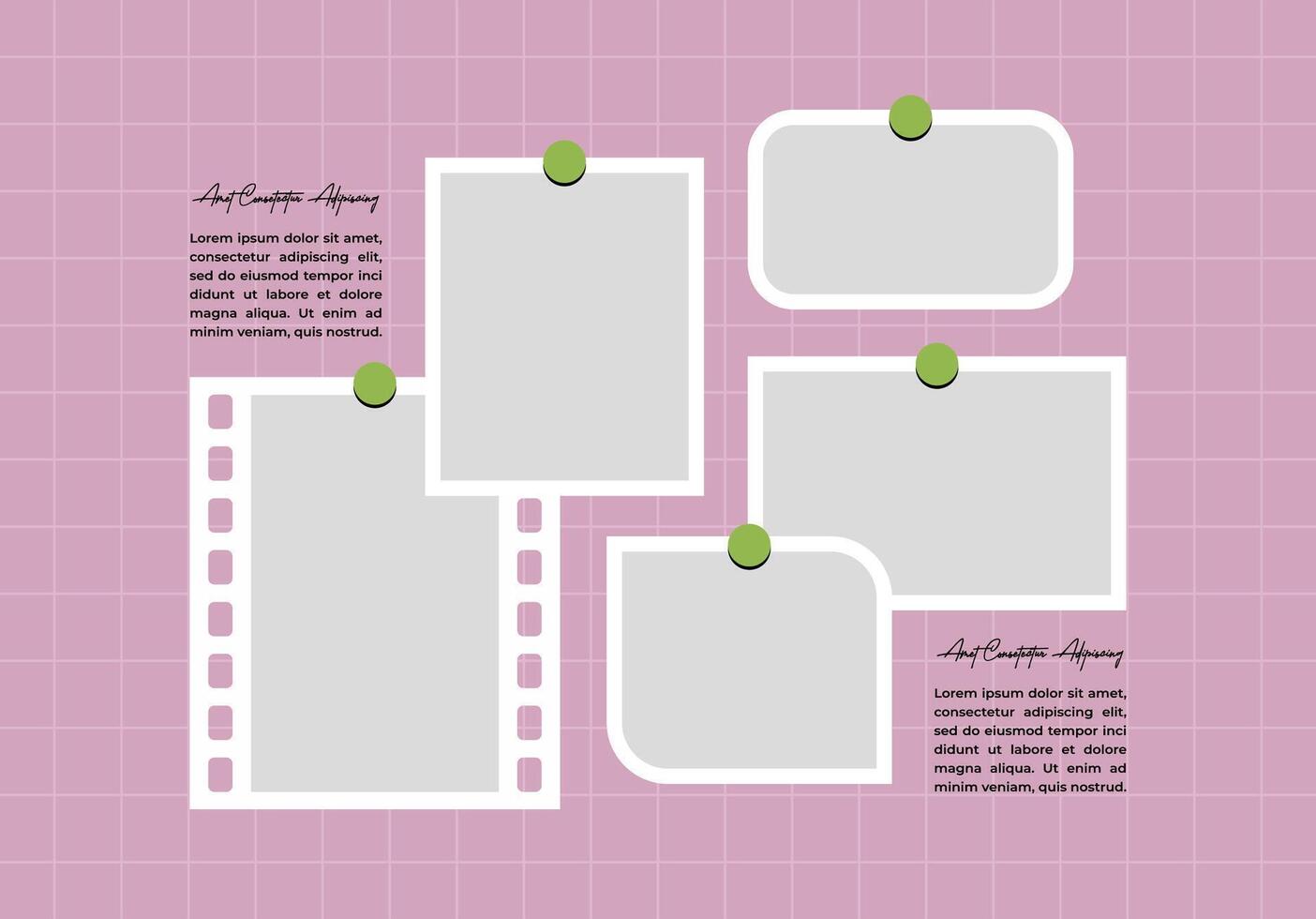 Abstract Picture grid layout abstract photo frames template vector