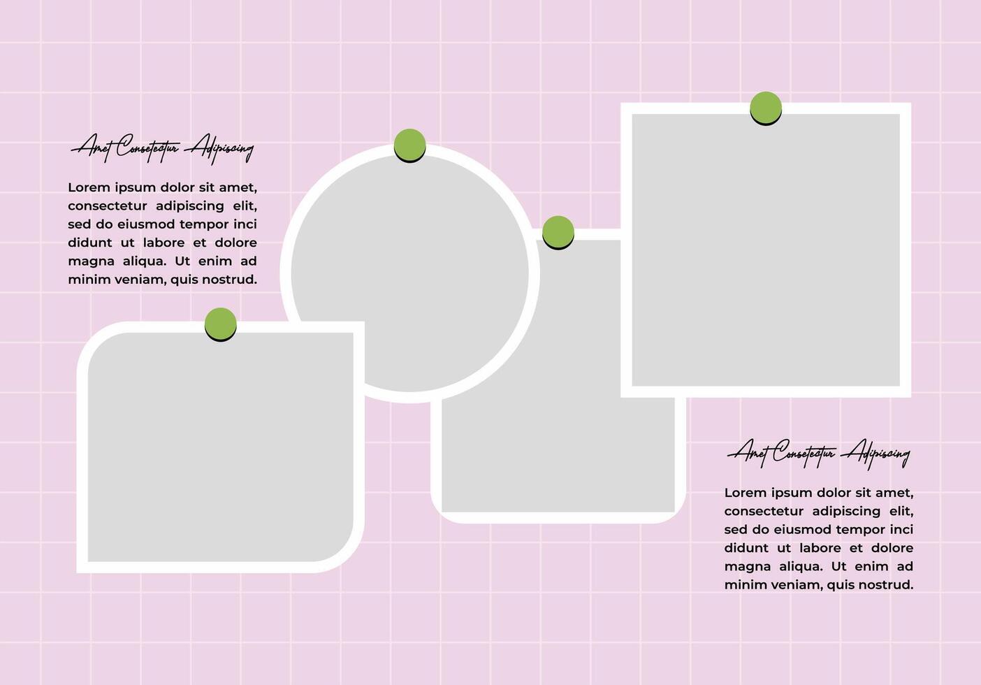 Abstract Picture photos frame collage and digital photo wall vector