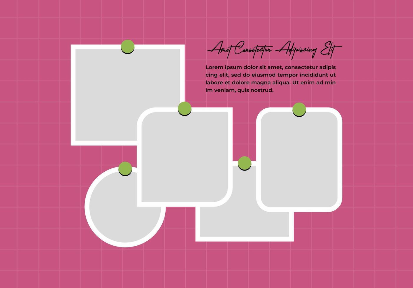 Board Picture Blank collage frame template for photos and images vector