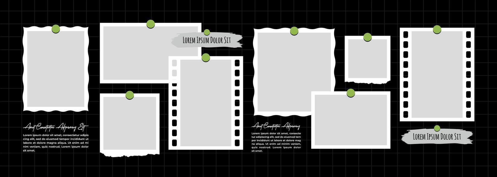 Abstract Picture Collage photo effect vector