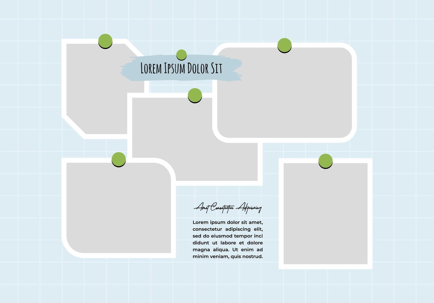 Board Pictures or photos frame collage template vector
