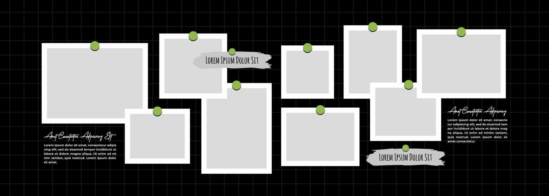 Board Picture photo frame collage collection template design vector