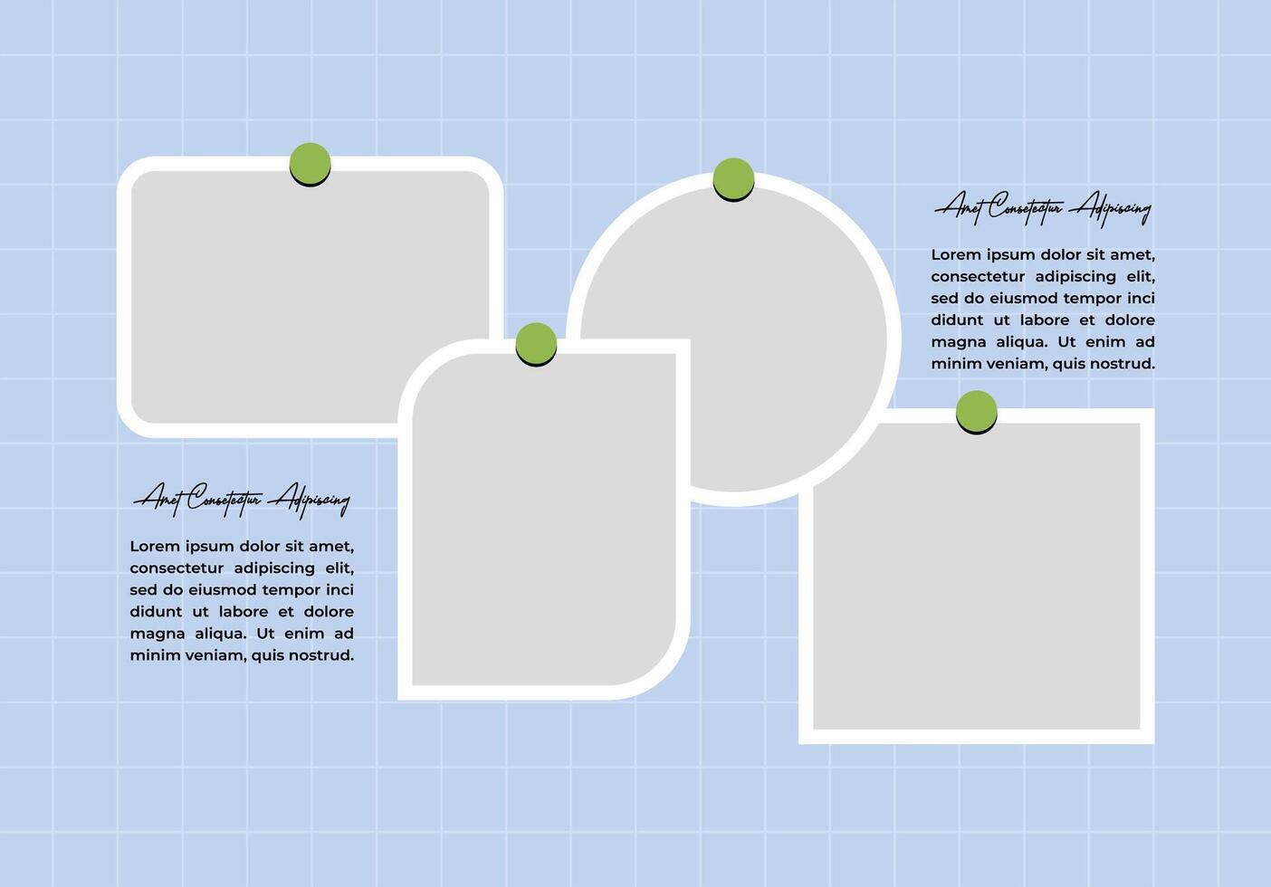 Artistic Picture grid digital photo collage design template vector