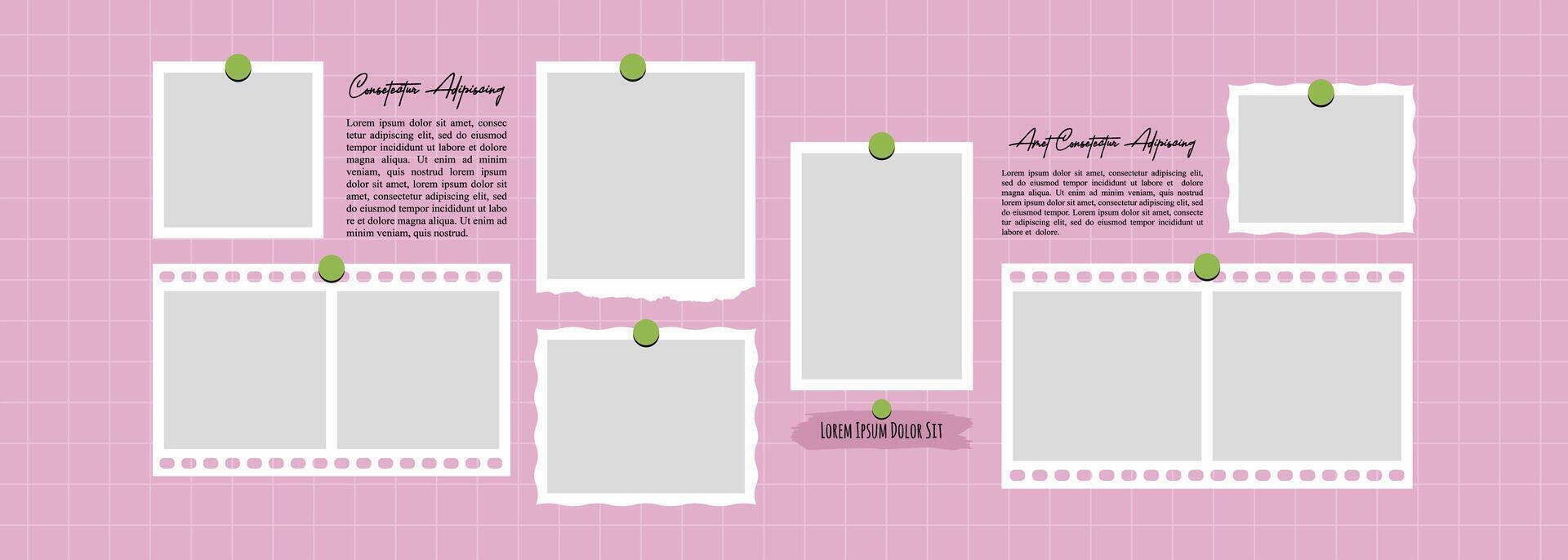 Abstract Picture grid digital photo wall template vector