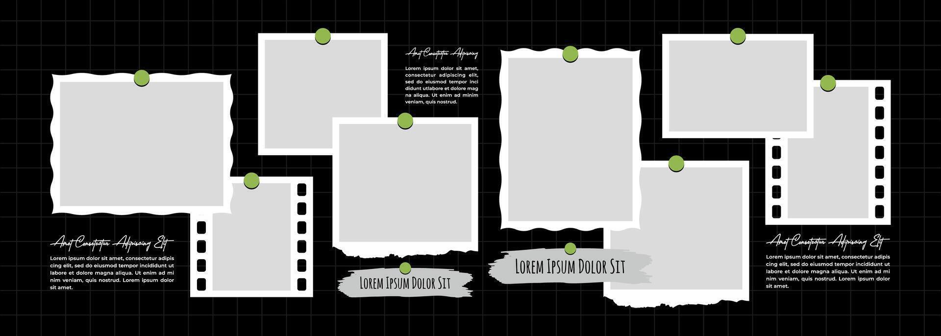 Board Picture Blanck photo frame collage collection vector
