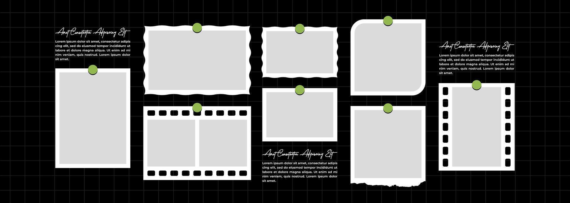 Abstract Picture Photo frame collage concept vector