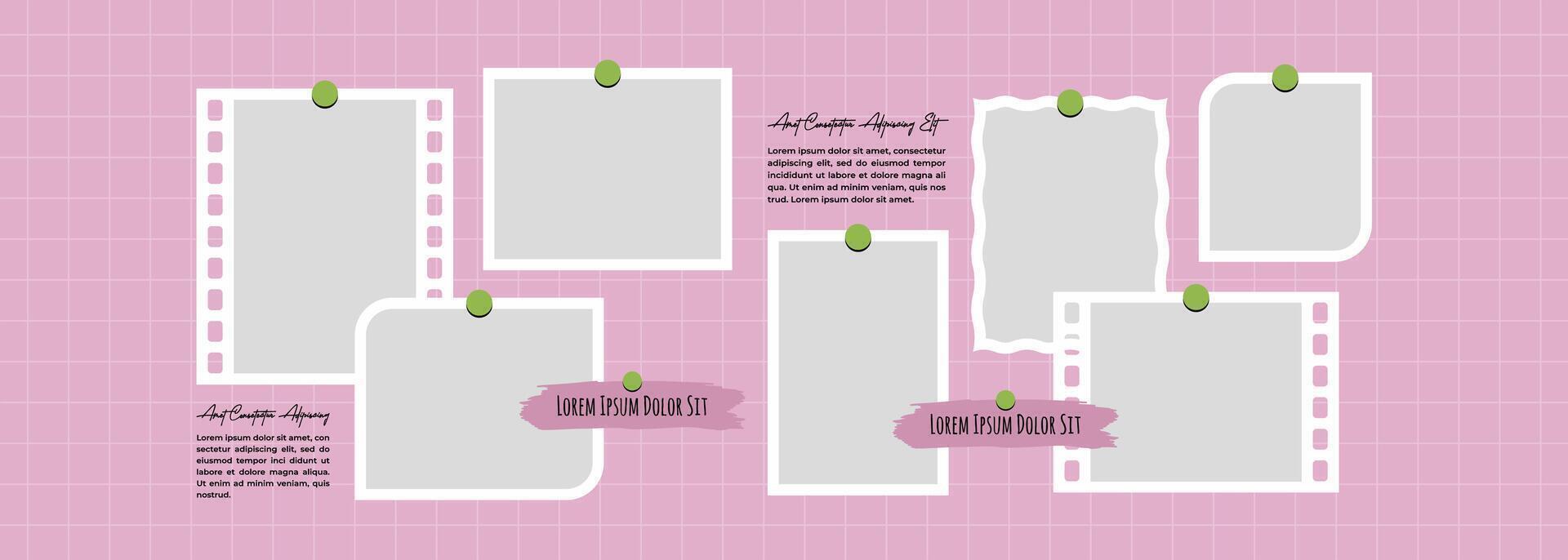 Abstract Template Collage Frames for photo Creative vector