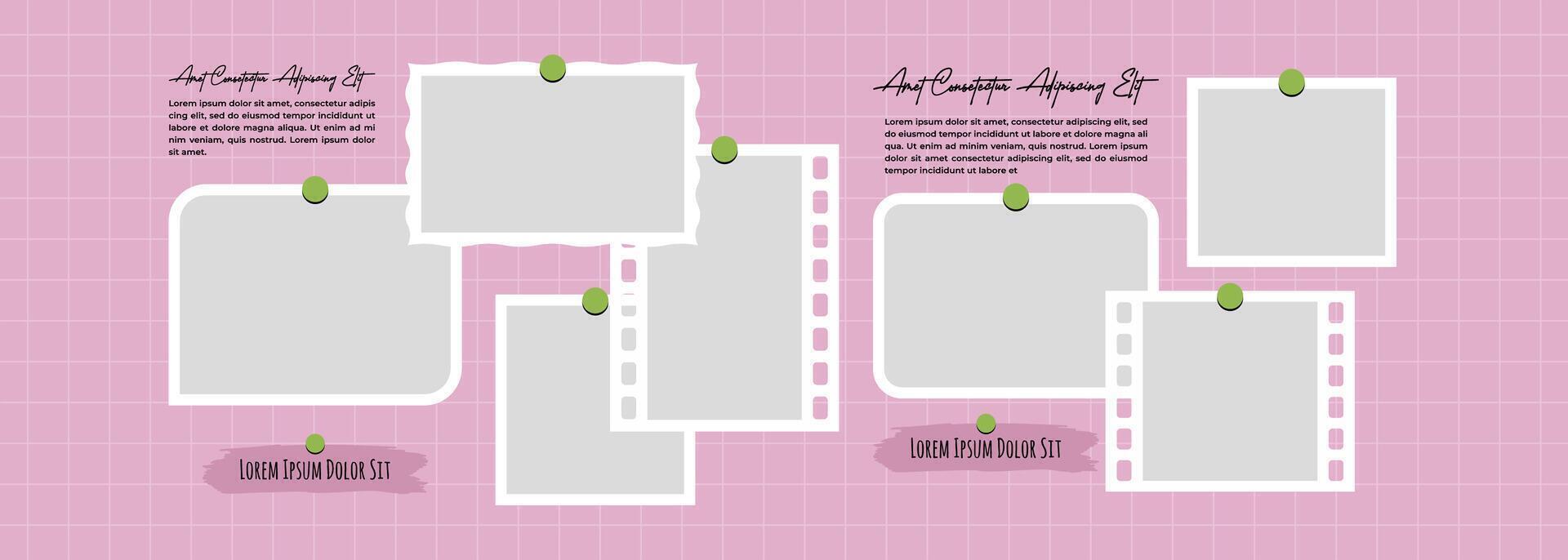 Collage Pictures or photos frame collage template vector