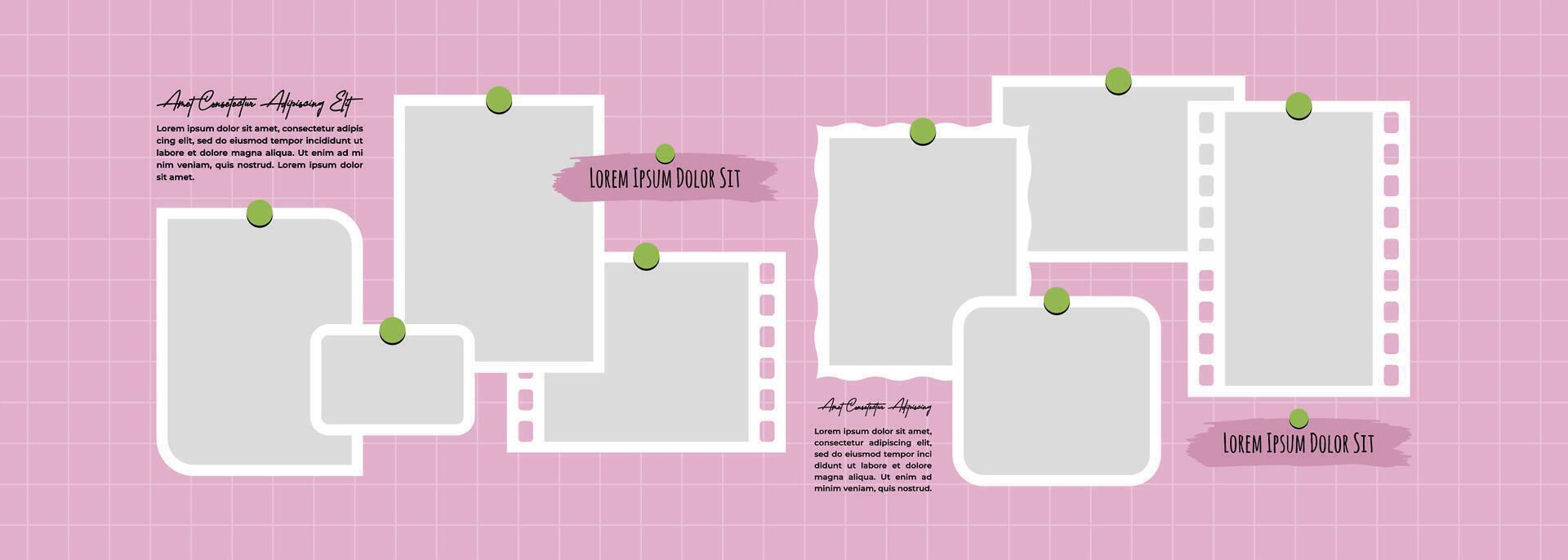 Board Picture grid layout abstract photo frames template vector