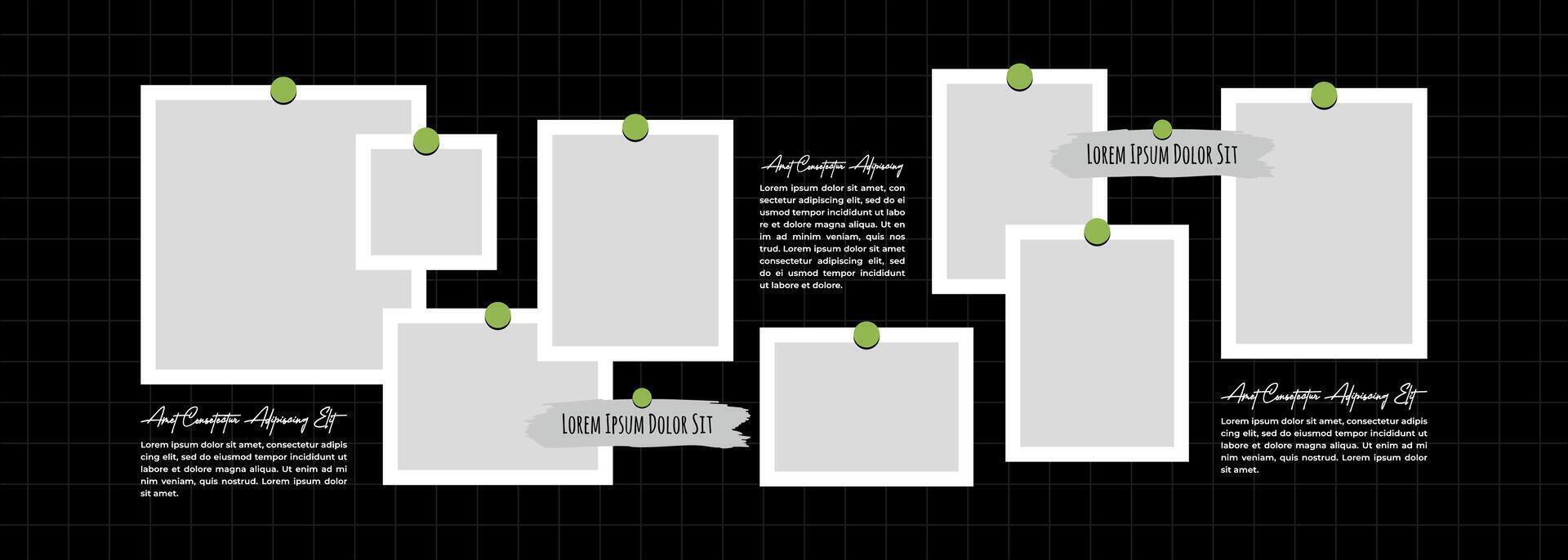 Board Picture Collage of realistic frames Border vector